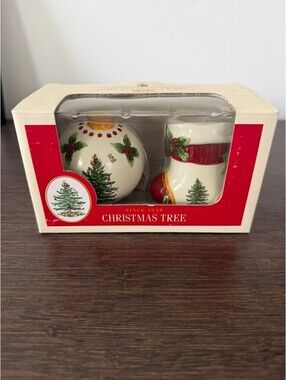 Spode Christmas Tree Figural Salt & Pepper Set